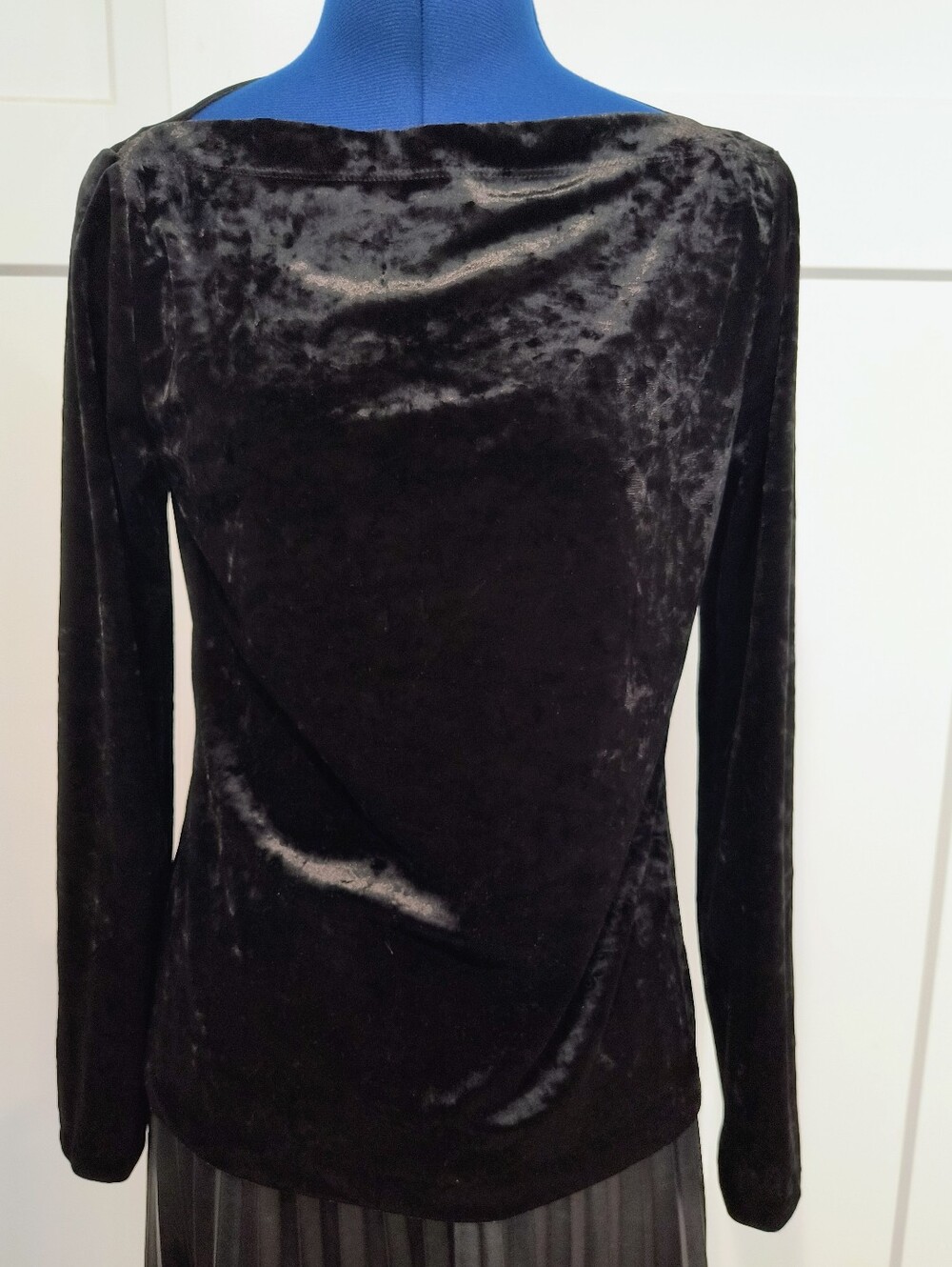 DKNY Black Velvet Long-Sleeve Tee
